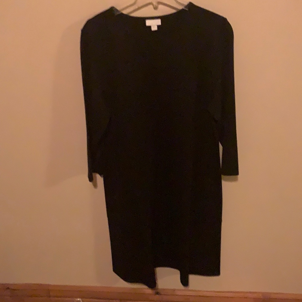 J Jill black long sleeve cotton dress